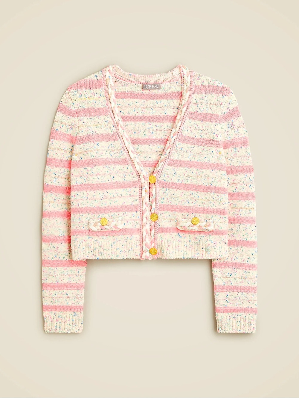 J. Crew space-Dyed Lady Cardigan with Gold Buttons